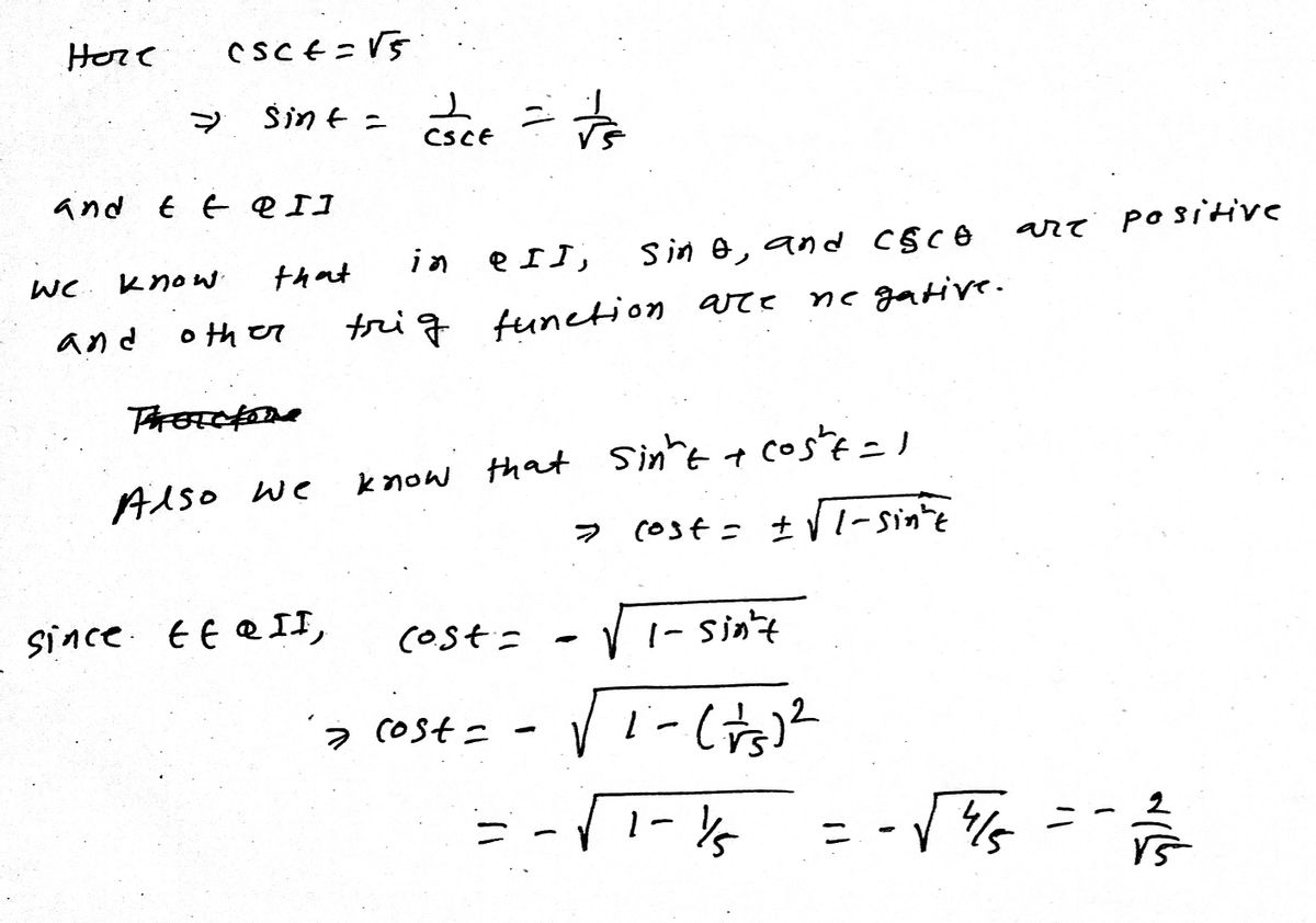 Trigonometry homework question answer, step 2, image 1